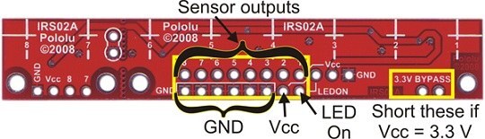 qtr-8a 8′li kızılötesi sensör - analog - pl-960 pin bağlantı şeması 2